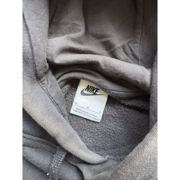 Rare Vintage Y2K Nike Swoosh Black Hoodie Sports Streetwear Gym Run Medium Yoga - Picture 6 of 8